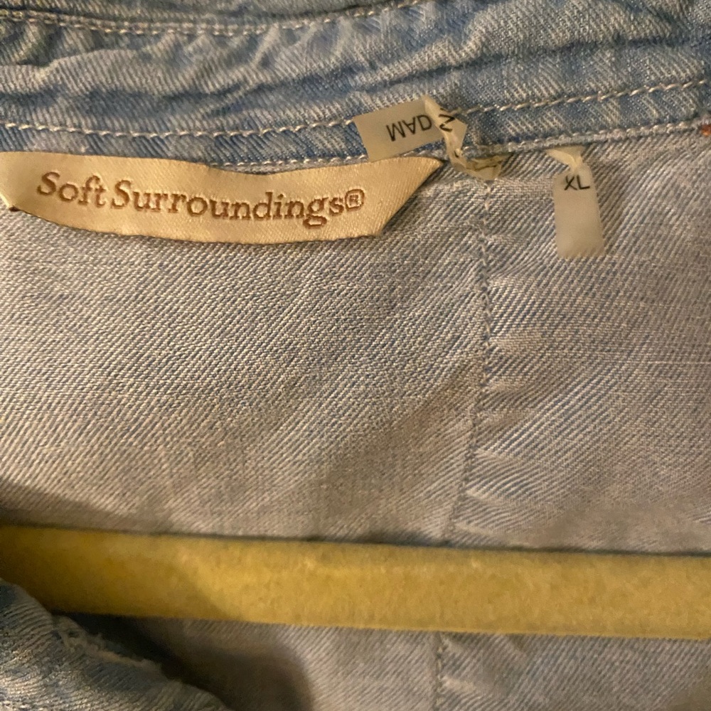 Soft Surrounding Denim Button-Up Shirt - image 3